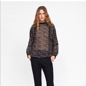 Zara floral blouse